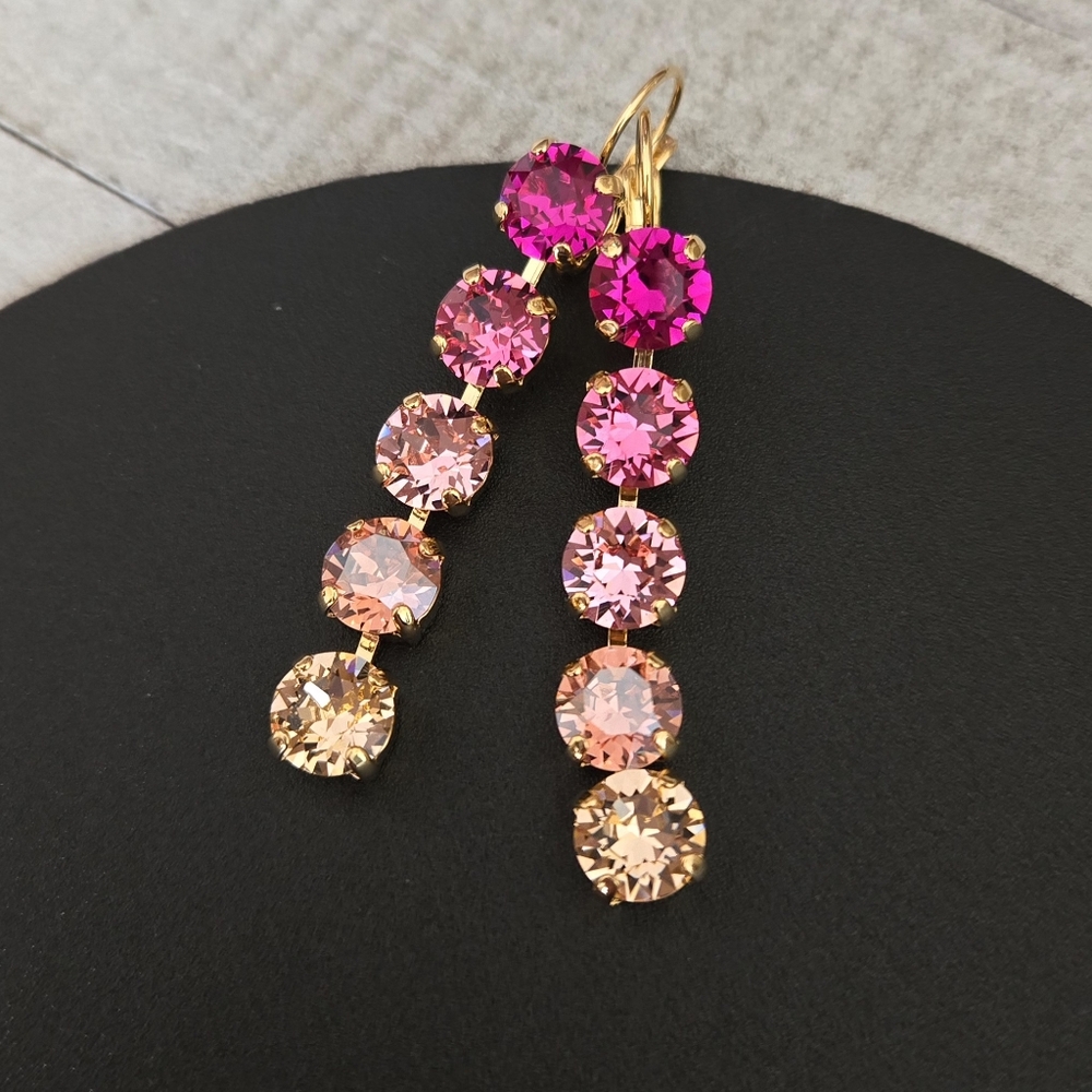 Austrian Crystal Earrings in Gold - Picture 9 of 9